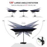 PURPLE LEAF Best Value Cantilever Patio Umbrella with Left-Right Tilt and 360° Swivel Outdoor Umbrellas