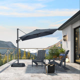 PURPLE LEAF Best Value Cantilever Patio Umbrella with Left-Right Tilt and 360° Swivel Outdoor Umbrellas
