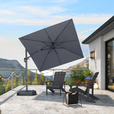 PURPLE LEAF Best Value Cantilever Patio Umbrella with Left-Right Tilt and 360° Swivel Outdoor Umbrellas