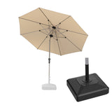 PURPLE LEAF Hailar Tilting Market Umbrella with Base Premium Outdoor Table Umbrella