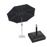 PURPLE LEAF Hailar Tilting Market Umbrella with Base Premium Outdoor Table Umbrella