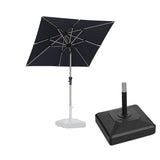 PURPLE LEAF Hailar Tilting Market Umbrella with Base Premium Outdoor Table Umbrella