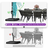 PURPLE LEAF Cantilever Telescopic Umbrella for Swimming Pool, Patio, Porch, Garden