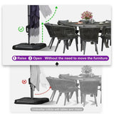 PURPLE LEAF Cantilever Telescopic Umbrella for Swimming Pool, Patio, Porch, Garden
