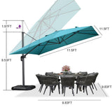 PURPLE LEAF Cantilever Telescopic Umbrella for Swimming Pool, Patio, Porch, Garden