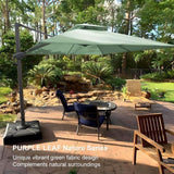 PURPLE LEAF UV50+ Fade Resistant Cantilever Umbrella, Patio Umbrellas with Base