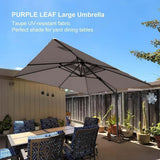 PURPLE LEAF UV50+ Fade Resistant Cantilever Umbrella, Patio Umbrellas with Base