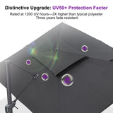PURPLE LEAF UV50+ Fade Resistant Cantilever Umbrella, Patio Umbrellas with Base