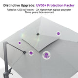 PURPLE LEAF UV50+ Fade Resistant Cantilever Umbrella, Patio Umbrellas with Base