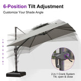 PURPLE LEAF Eco-friendly Fade Resistant Patio Umbrella High Quality Cantilever Umbrella