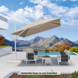 PURPLE LEAF White Outdoor Umbrella Left-Right Tilting Patio Cantilever Umbrella