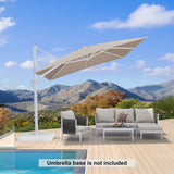 PURPLE LEAF White Outdoor Umbrella Left-Right Tilting Patio Cantilever Umbrella