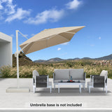 PURPLE LEAF White Outdoor Umbrella Left-Right Tilting Patio Cantilever Umbrella