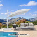 PURPLE LEAF White Outdoor Umbrella Left-Right Tilting Patio Cantilever Umbrella