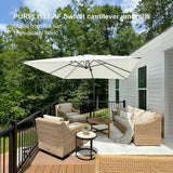 PURPLE LEAF Best Value Cantilever Patio Umbrella with Left-Right Tilt and 360° Swivel Outdoor Umbrellas