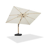 PURPLE LEAF Wood Grain Cantilever Patio Umbrella Aluminum Outdoor Umbrellas