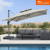 PURPLE LEAF SUNBRELLA Cantilever Umbrella Grey Aluminum Patio Umbrella