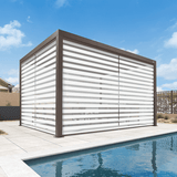 PURPLELEAF Outdoor Louvered Pergola Roller Blinds with Thermal Insulated, UV Protection Waterproof Fabric, Privacy Protection for Bronze Pergola, Easy to Install