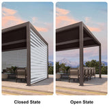 PURPLELEAF Outdoor Louvered Pergola Roller Blinds with Thermal Insulated, UV Protection Waterproof Fabric, Privacy Protection for Bronze Pergola, Easy to Install