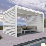 PURPLELEAF Outdoor Louvered Pergola Roller Blinds with Thermal Insulated, UV Protection Waterproof Fabric, Privacy Protection for Pergola, Easy to Install