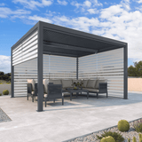 PURPLELEAF Outdoor Louvered Pergola Roller Blinds with Thermal Insulated, UV Protection Waterproof Fabric, Privacy Protection for Pergola, Easy to Install