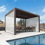PURPLELEAF Outdoor Louvered Pergola Roller Blinds with Thermal Insulated, UV Protection Waterproof Fabric, Privacy Protection for Pergola, Easy to Install