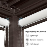 PURPLELEAF Outdoor Louvered Pergola Roller Blinds with Thermal Insulated, UV Protection Waterproof Fabric, Privacy Protection for Pergola, Easy to Install