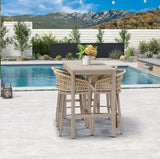 PURPLE LEAF Outdoor Bar Stools Counter Stools Rattan Bar Stools Chair with Backrest for Indoor or Outdoor, Kitchen lsland
