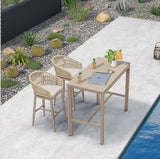 PURPLE LEAF Outdoor Bar Stools Counter Stools Rattan Bar Stools Chair with Backrest for Indoor or Outdoor, Kitchen lsland