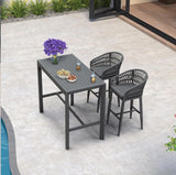 PURPLE LEAF Outdoor Bar Stools Counter Stools Rattan Bar Stools Chair with Backrest for Indoor or Outdoor, Kitchen lsland