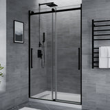 Stellar Series 45 to 48 in. x 76 in. Sliding Frameless Shower Door with Tsunami Guard Tempered Clear Glass