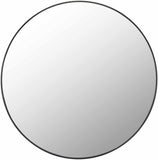 Round Mirror with Black Aluminum Frame