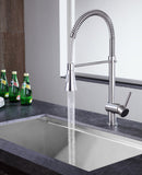 ANZZI Carriage Elegant Kitchen Faucet, Single Handle Control, High-Arc Spout (7.09" H), 1.8 GPM WaterSense Certified, Rhino Alloy Solid Brass, Various Finishes