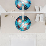 Belissima Round Glass Vessel Bathroom Sink with Stellar Burst Finish