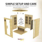 Seychelles 2-Person Carbon FAR Infrared Infrared Hemlock Wooden Indoor Home Sauna Room with LED Touch Control Panel