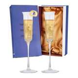 Vintage Crystal Champaign Flute Glasses, Set of 2