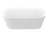 ANZZI Bailey Series 65" L Freestanding Soaker Tub with Deep Relaxation Depth (15"), Built-in Overflow, and Durable Acrylic/Solid Surface Construction, White
