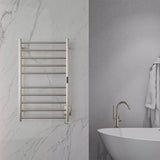 ANZZI Crete Series 10-Bar Wall Mounted Towel Warmer (20.86" W x 34.25" H), Dual Installation, Digital Timer, Rhino Alloy Certified Stainless Steel