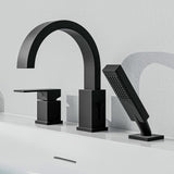 Bank Series 65 in. x 31 in. Flat Bottom Acrylic Freestanding Soaking Bathtub with Center Drain and Faucet