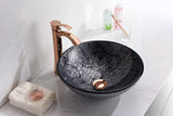 Arc Series 17 in. Bathroom Vessel Sink with Scratch-Tough and Stain-Resistant Non-Porous Surface in Gray Glass