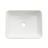 Modena Series 5.4 in. Ceramic Rectangular Vessel Bathroom Sink Basin in White