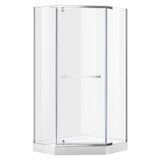 Castle Series 49 in. x 72 in. H Hinged Semi-Frameless Shower Door with Tsunami Guard Tempered Glass