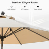 PURPLE LEAF Crank and Tilt Rectangular Outdoor Patio Market Umbrella with Base