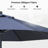PURPLE LEAF Crank and Tilt Rectangular Outdoor Patio Market Umbrella with Base