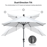 PURPLE LEAF Round Tilting Patio Umbrella with Base, Milan Porch Table Umbrella