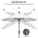 PURPLE LEAF Crank and Tilt Rectangular Outdoor Patio Market Umbrella with Base