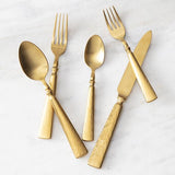 Ravenna Hammered Brushed Gold 20pc Flatware Set