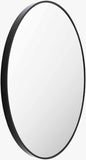Round Mirror with Black Aluminum Frame