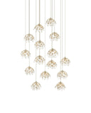 Crystal Bud 15-Light Round Multi-Drop Pendant