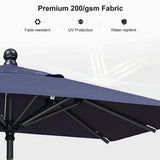 PURPLE LEAF Crank and Tilt Square Patio Table Umbrella with Base for Garden Porch